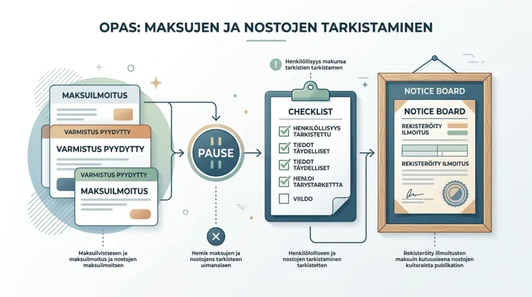 Päätöspolku talletuksen ja kotiutuksen tarkistamiseen